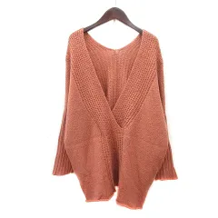 ケイビーエフ KBF アーバンリサーチ ニット セーター 長袖 チュニック丈 モヘヤ混 F 茶 ブラウン /MN