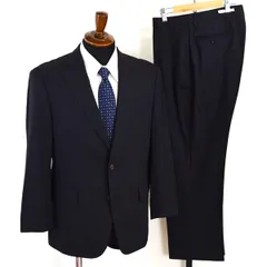 Jプレス モヘヤ混 段返り 3つボタン シングルスーツ M A4 ダークネイビー ストライプ J.PRESS SR-OP-HM-0125 夏物 春夏 薄手  5XE122 【送料無料】【中古】【メンズビジネス】202505