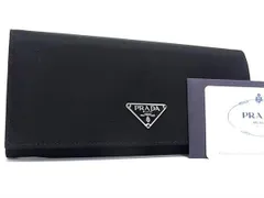 ■極美品■ PRADA プラダ M201 テスートナイロン 二つ折り 長財布 ウォレット 小銭入れ 札入れ レディース メンズ ブラック系 FB0442 