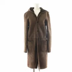 アーペーセー A.P.C. ムートンコート ロング丈 フード ボア アウター S 茶 ブラウン /AN36のサムネイル