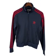 adidas トラックジャケット トレフォイルロゴ ネイビー × レッド 42サイズ フィリピン製 2010