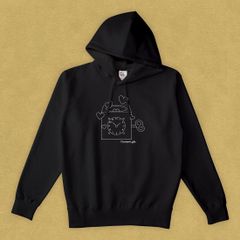 グラフィックパーカー　Clockwork gifts Black -Parka-