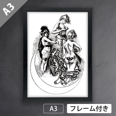 フェリシアン・ロップス（Felicien Rops）『Le Mannequin』アートポスターA3 マット紙【フレーム付】《IN》