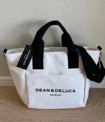 新品DEAN & DELUCA トートバッグ ショルダーバッグ レディース キャンバス 帆布 ミニトート 仕切り おしゃれ　ホワイト 大容量 通勤