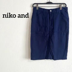 niko and ニコアンド　スカート　タイトル　ロゴ　無地　シンプル　ネイビー