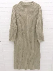 ◇ ITEMS URBAN RESEARCH アーバンリサーチ 長袖 膝下丈 ニット ワンピース F ベージュ レディース 【中古】 【1002799398343】
