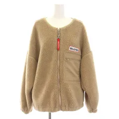 ミルクフェド MILKFED. フリースジャケット ノーカラー バックロゴ ボア ジップアップ アウター ONE SIZE ベージュ /YM