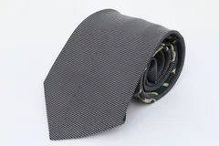 ドミニクフランス ブランドネクタイ 総柄 シルク フランス製 スリースター メンズ グレー Dominique Frances 【中古】