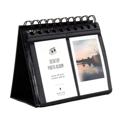 mini 用 instax 卓上 チェキフィルム ミニ チェキ帳 スタンドアルバム アルバム 名刺サイズ チェキ （ブラック） VOW&ZON