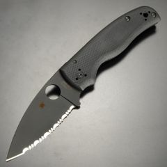 Spyderco 접이식 칼 Shaman 압축 잠금 웨이브 블레이드 C229GSBK 18 세 이상