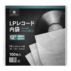 NOSTALSIC LPレコード内袋 12インチ用 半円丸型 厚さ0.04mm 静電気防止加工済み 厚口 保護袋 インナースリーブ (100枚入り)