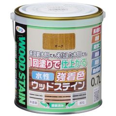 【在庫限り】アサヒペン 塗料 ペンキ 水性強着色ウッドステイン 0.7L オーク 水性 木部用 1回塗り 高い隠ぺい性 低臭 はっ水性 防カビ 防虫 防腐 防藻 日本製