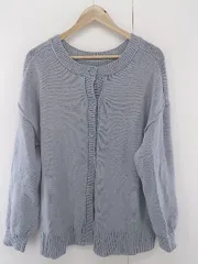 ◇ GLOBAL WORK グローバルワーク クルーネック 長袖 ニット カーディガン サイズF グレー系 レディース E  【1302180006483】