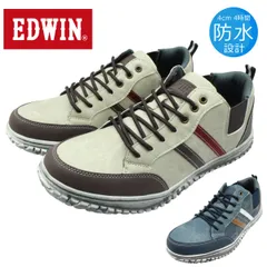 EDWIN エドウイン メンズ スニーカー EDM-635 軽量 防水 カジュアル ローカット サイドゴア 635 休日 通勤 通学 ベージュ ブルーのサムネイル