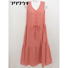 ◇ THE SHOP TK ザ ショップ ティーケー ウエストリボン ノースリーブ ロング ワンピース サイズ M オレンジ レディース  【1109080000609】