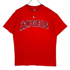 MajesticマジェスティックMLBロサンゼルス・エンゼルスAngels半袖Tシャツ野球ベースボールBASEBALLメジャーリーグチームロゴプリント赤レッド白ホワイト大谷翔平スポーツアメカジストリートvintageヴィンテージ50822