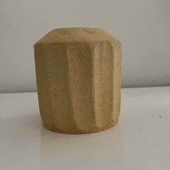 陶器　しのぎ　フラワーベース　花瓶
