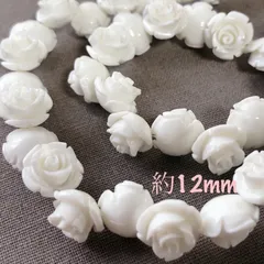 B10/人工石◇バラ　ホワイト　約12mm1連
