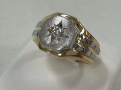 ノンブランドジュエリー ダイヤモンドリング K18YG K18イエローゴールド Pt900 プラチナ900 【中古】 【リング】 【送料無料】