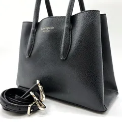 ✨良品✨ kate spade ケイトスペード 2way ショルダーバッグ トートバッグ ロゴ型押し ゴールド金具 肩掛け 斜め掛け シボレザー レディース ブラック 黒色