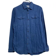 Amazon essentials 長袖 無地シャツ アマゾンエッセンシャルズ S ブルー シンプル ポケット 古着卸 アメリカ仕入 a612-6814