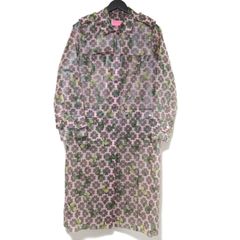 美品 kate spade new york ケイトスペードニューヨーク クローバー×チェリー柄 レインコート NJMUB319 2サイズ 160/84A 薄ピンク系 レディース 古着 中古 USED