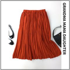定価24200円 GRANDMA MAMA DAUGHTER グランマママドーター ギャザー ロングスカート 1 オレンジ(97T＋3640)25N