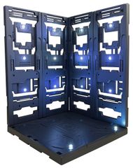 【新品未開封】LEDハンガーベース（塗装済み）　ブルーブラック　LED付き組み立て式格納庫　ディスプレイベース　プラモデル　模型　フィギュア　ワンダーウェイ　コレクションケース　ディスプレイケース　ジオラマ