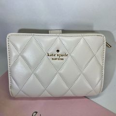 katespade レザー パフィハートロゴ ミディアム ウォレット 美品