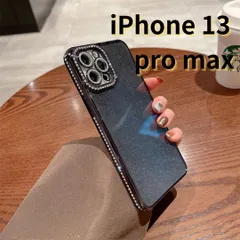 【SHOPS】iPhone13 pro max スマホケース 黒 ラメ キラキラ ラインストーン シンプル 軽量 おしゃれ かわいい E028