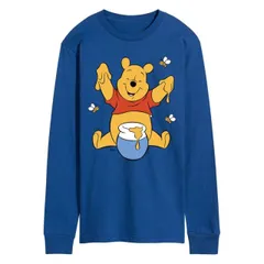 【送料無料】 ディズニー メンズ Tシャツ トップス Disney's Winnie The Pooh Men's Oversized Long Sleeve Graphic Tee Blue