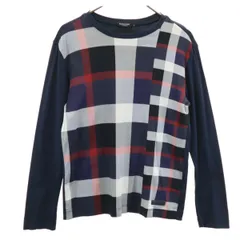 BLACK LABEL CRESTBRIDGE ブラックレーベルクレストブリッジ チェック柄 長袖 Tシャツ M ネイビー ロンT メンズ 古着