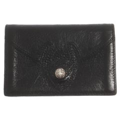 CHROME HEARTS (クロムハーツ) FLERKNEE CARD CASE フレアニー レザーカードケース 名刺入れ ブラック