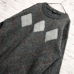 【シルク混】ELEMENT OF SIMPLE LIFE ニット アーガイル柄 日本製