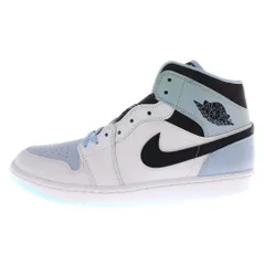 NIKE (ナイキ) Air Jordan 1 Mid Ice Blue Nubuck DV1308 104 エアジョーダン1ミッド ミッドカットスニーカー ホワイト/ライトブルー US10.5/28.5cm