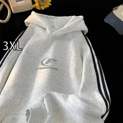 [3XL]秋冬 メンズ  服 シンプル ファッション オシャレ 大人 かっこいい 大きいサイズ ストリート 紳士服  秋冬 白 花柄 グレー ストライプ フード付き スウェット シャツ 厚手 トップス アメリカン ストリート ジャケット