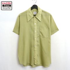 70s USA製 vintage 無地 半袖シャツ メンズ 表記Lサイズ
