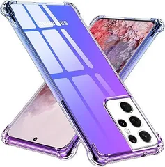 【在庫処分】TMUJWS Galaxy S21 Ultra ケース シリコン クリア グラデーション ソフトケース 薄型 軽量 SC-52B ケース/ SCG11 ケース 耐衝撃 全面保護 tpu 四隅空気衝突防止 レンズ保護 擦り傷防止 ストラップホ
