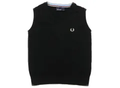 『FRED PERRY』90s ニット　ベスト　刺繍ロゴ　緑タグ　ネイビー　M 3010009228968055_02_7147w.jpeg
