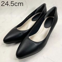 【新品 訳あり】リズラフィーネ　ラウンドトゥプレーンパンプス　24.5㎝　黒