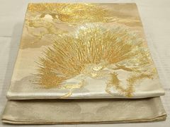 G820 美品 袋帯 六通 唐織 蘇州刺繍 金糸 松 正絹 和装 フォーマル帯