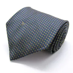 マリオヴァレンティノ ブランド ネクタイ シルク 小紋柄 総柄 ロゴマーク PO メンズ ネイビー MARIO VALENTINO 【中古】