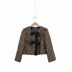 2024年 M'S GRACY エムズグレイシー 小花柄ジャガード ジャケット グリーン 42 414511