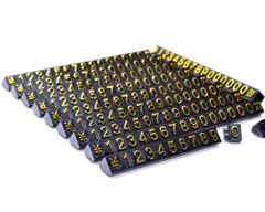 【迅速発送】1組 に 0 が 6個で 100万単位まで表示可能！ プライス キューブ カード アクション プレート ボード ブロック タグ 値札 立て スタンド 価格表示 おしゃれ 10本 セット (Lサイズ 金文字)