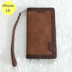 iPhoneケース レトロ 手帳型 iPhone 15 ブラウン スマホ アイフォン ケース