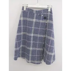 ◇ AG?by aquagirl? チェック ラップ巻き風 ミニ フレア スカート サイズＭ ネイビー ホワイト マルチ レディース P  【中古】 【1208230007229】