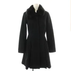 アルマーニエクスチェンジ A/X ARMANI EXCHANGE ステンカラーコート フェイクファー ロング プリーツ ジップアップ ウール XXS 黒 ブラック /NW1のサムネイル