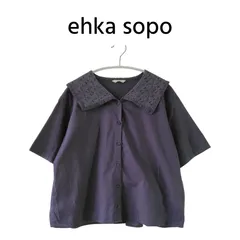 ehka sopo エヘカソポ レース襟 ブラウス M チャコールのサムネイル