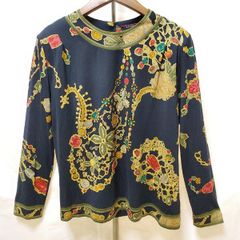 レオナール 総柄トップス L シルク混 日本製 長袖 トリム 高級】レオナール 長袖 トップス トリム 花柄 総柄 シルク混 M - メルカリ