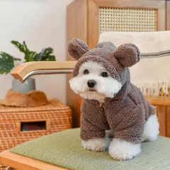 OLCHI オルチ　ふわふわくま耳パーカーM、L　犬　犬の服　犬服